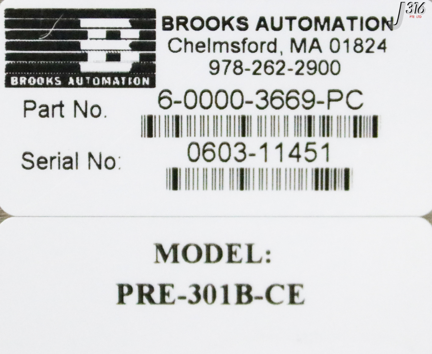 32003 BROOKS AUTOMATION PRE-ALIGNER, P/N: 6-0000-3669-PC PRE-301B